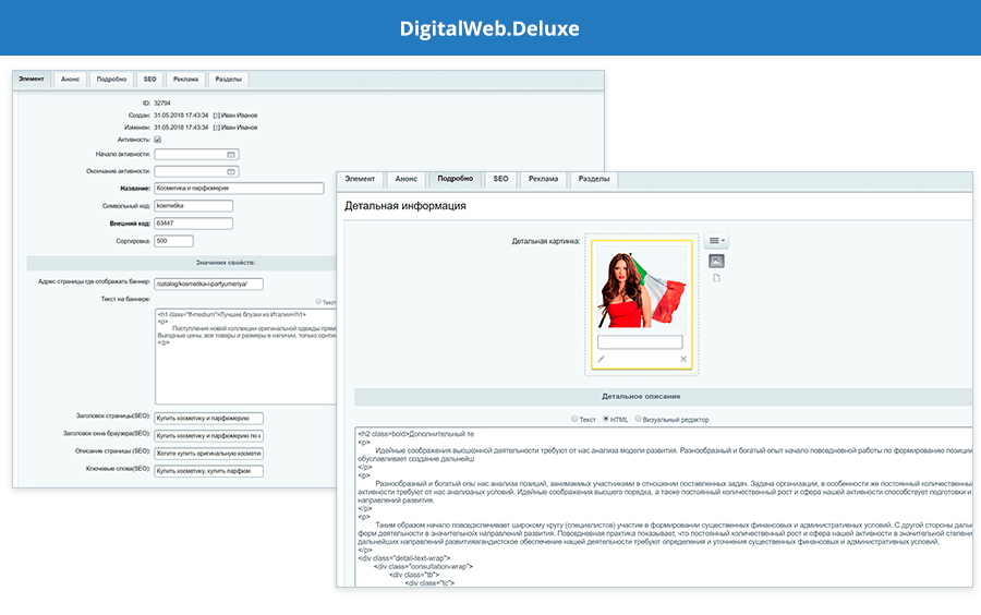 Интерфейс DigitalWeb.Deluxe